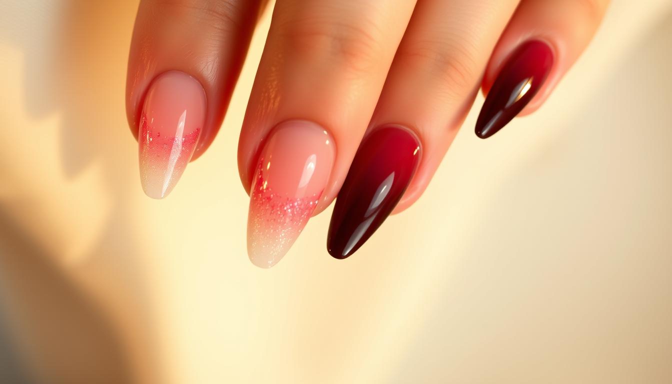 french ombre stiletto nails