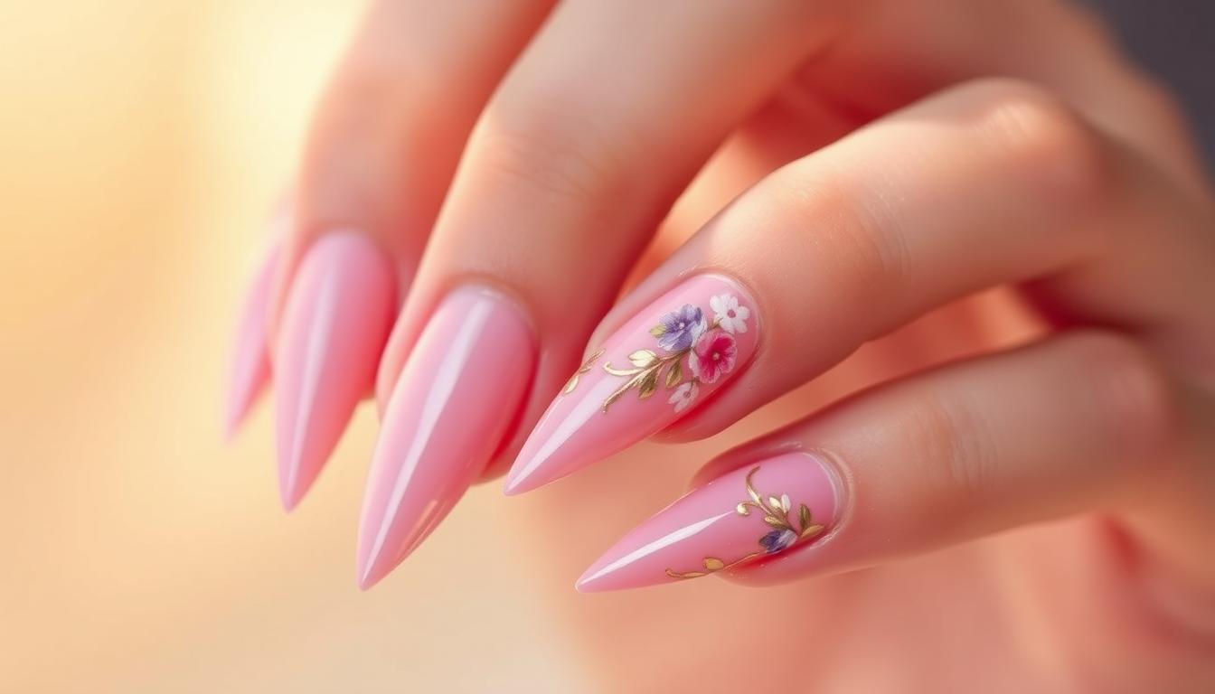 pink stiletto nails