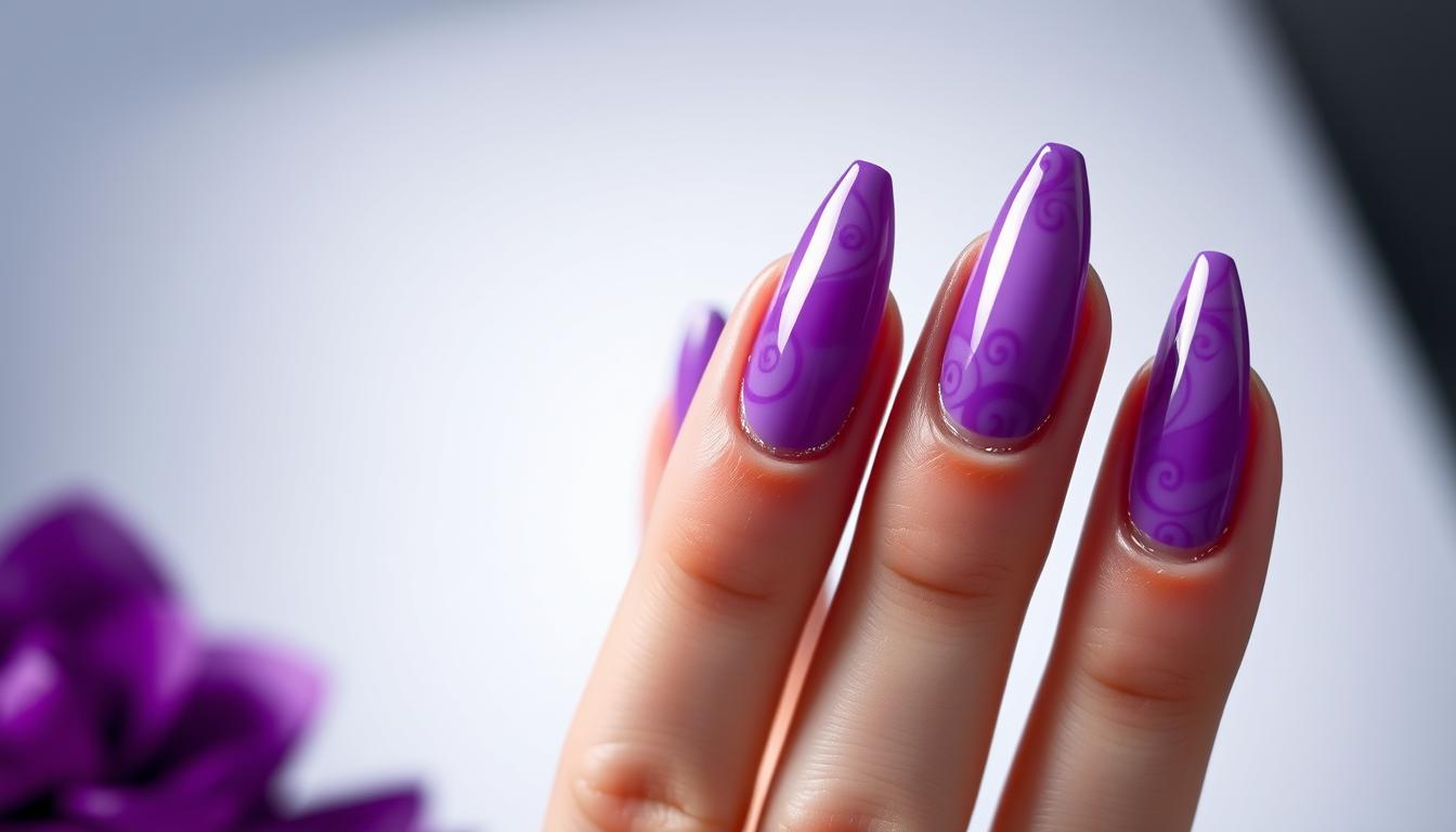 Purple Stiletto Nails Designs