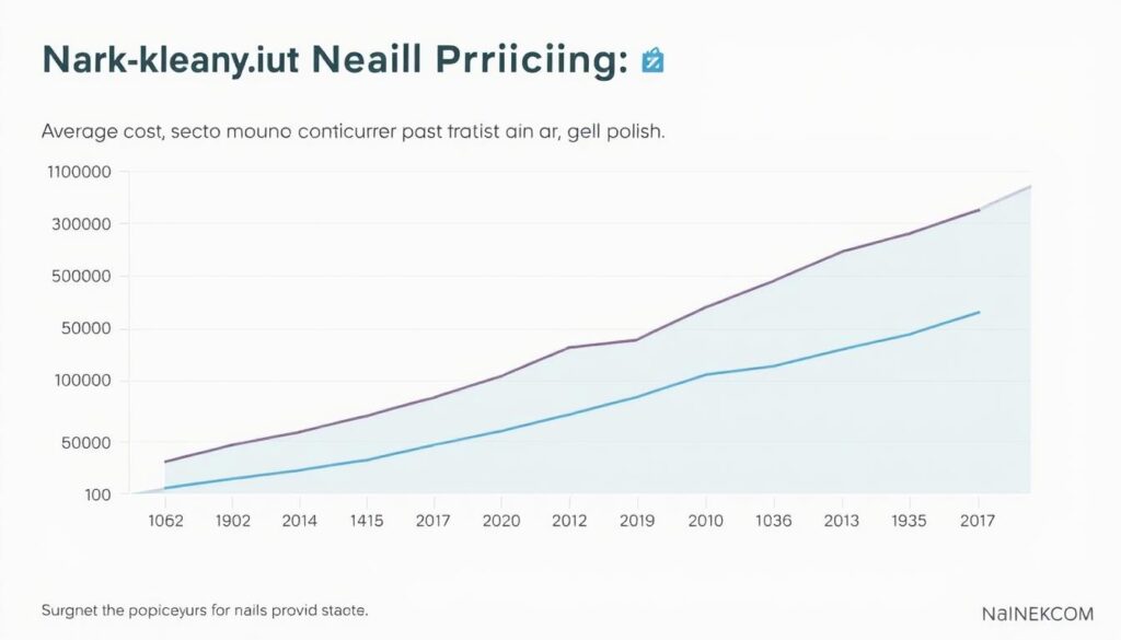 A data visualization chart showcasing the prevailing nail pricing trends across the United States. A clean, minimalist design with a line graph depicting the average cost of basic manicures, acrylic nails, and gel polish over the past five years. The chart is presented against a soft, muted background, allowing the data to take center stage. Subtle gridlines and axis labels provide context, while a sophisticated color palette of greys, blues, and neutral tones conveys a sense of professionalism and authority. The overall tone is informative and analytical, reflecting the subject matter of the article's section on the current state of nail pricing in the American market. A data visualization chart showcasing the prevailing nail pricing trends across the United States. A clean, minimalist design with a line graph depicting the average cost of basic manicures, acrylic nails, and gel polish over the past five years. The chart is presented against a soft, muted background, allowing the data to take center stage. Subtle gridlines and axis labels provide context, while a sophisticated color palette of greys, blues, and neutral tones conveys a sense of professionalism and authority. The overall tone is informative and analytical, reflecting the subject matter of the article's section on the current state of nail pricing in the American market.