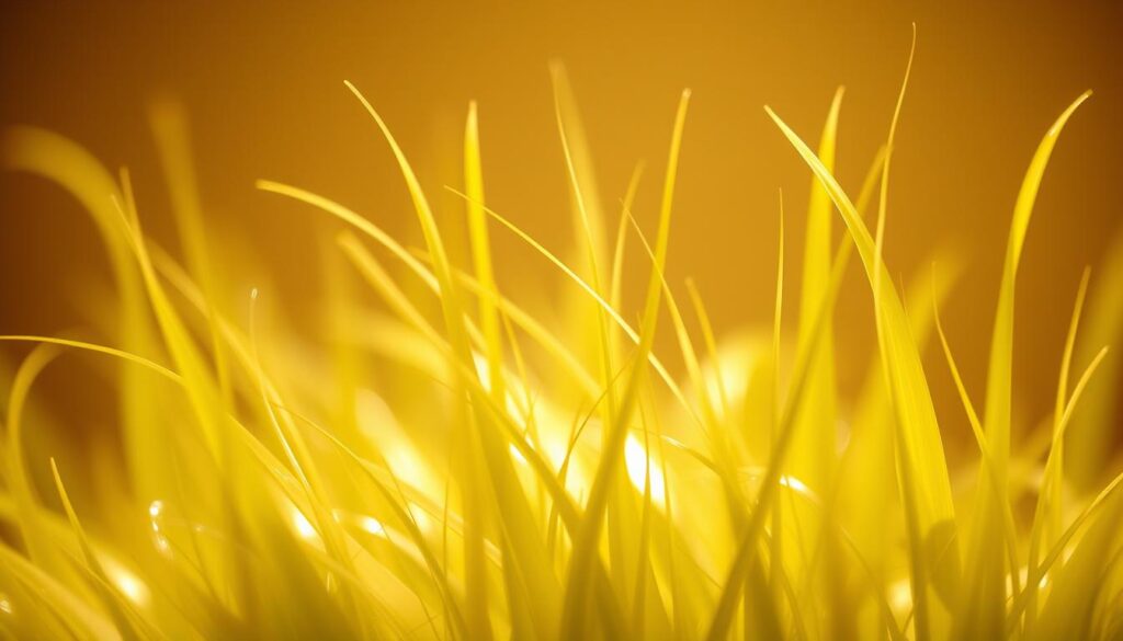 A serene, well-lit close-up of lush, healthy-looking hair strands against a soft, out-of-focus background. The hair is shiny, vibrant, and appears to be growing, with individual strands depicted in intricate detail. The lighting is warm and diffused, creating a soothing, calming atmosphere. The depth of field is shallow, drawing the viewer's attention to the captivating texture and growth patterns of the hair. The overall mood is one of nurturing, rejuvenation, and the promise of renewed vitality.