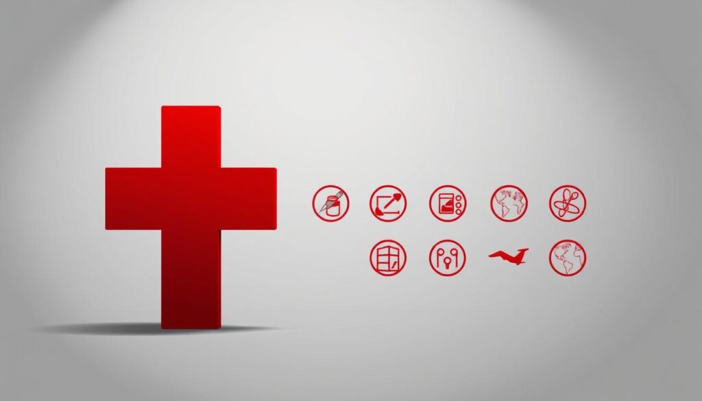 A stark, minimalist illustration of common blood donation disqualifications. In the foreground, a stylized medical cross in shades of red, symbolizing the restrictions on eligibility. In the middle ground, a series of simple icons representing various disqualifying factors - syringes, prescription bottles, travel maps, and the like. The background is a muted, monochromatic palette, lending a sense of clinical detachment. The lighting is clean and precise, casting subtle shadows that emphasize the severity of the topic. The overall tone is serious and informative, guiding the viewer through the key reasons one may be barred from donating blood.