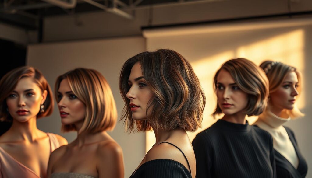 A timeless collection of classic women's haircuts, captured in a sophisticated photoshoot. A well-lit studio scene with a minimalist backdrop, showcasing a variety of hairstyles ranging from the elegant French bob to the sophisticated layered lob. Subjects exude confidence and poise, their hair styled with precision and attention to detail. Warm, directional lighting from the side creates depth and dimension, while a shallow depth of field keeps the focus on the intricate hairstyles. The overall mood is one of refined elegance and enduring style. A timeless collection of classic women's haircuts, captured in a sophisticated photoshoot. A well-lit studio scene with a minimalist backdrop, showcasing a variety of hairstyles ranging from the elegant French bob to the sophisticated layered lob. Subjects exude confidence and poise, their hair styled with precision and attention to detail. Warm, directional lighting from the side creates depth and dimension, while a shallow depth of field keeps the focus on the intricate hairstyles. The overall mood is one of refined elegance and enduring style.