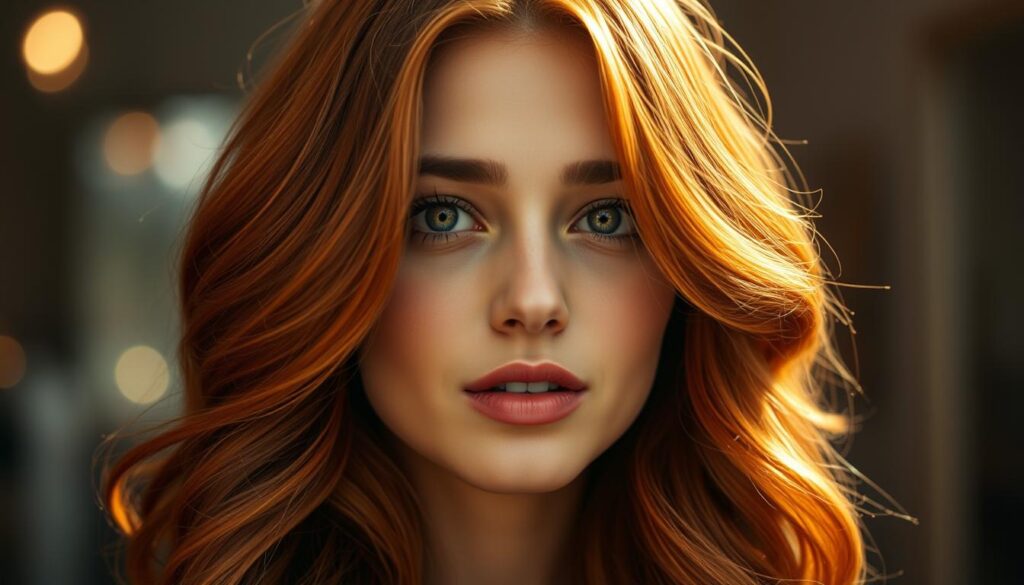 A vibrant, high-quality close-up portrait showcasing a stunning hair makeover. In the foreground, a model with thick, lustrous hair in a rich auburn hue styled in soft, voluminous waves cascading around their face. Lighting is soft and flattering, creating a warm, inviting atmosphere. The background is blurred, placing the focus entirely on the model's radiant, expressive features and captivating new hairstyle. Captured with a shallow depth of field and a medium telephoto lens to create a professional, editorial-style image that inspires ideas for the latest hair color and cut trends. A vibrant, high-quality close-up portrait showcasing a stunning hair makeover. In the foreground, a model with thick, lustrous hair in a rich auburn hue styled in soft, voluminous waves cascading around their face. Lighting is soft and flattering, creating a warm, inviting atmosphere. The background is blurred, placing the focus entirely on the model's radiant, expressive features and captivating new hairstyle. Captured with a shallow depth of field and a medium telephoto lens to create a professional, editorial-style image that inspires ideas for the latest hair color and cut trends.