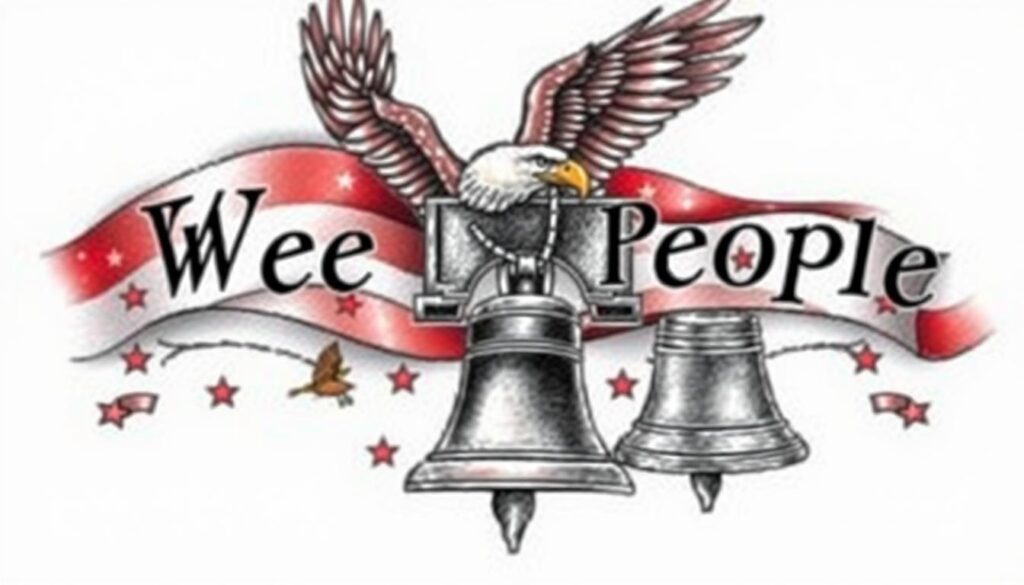 Create an image of a We The People tattoo featuring an eagle or the Liberty Bell.