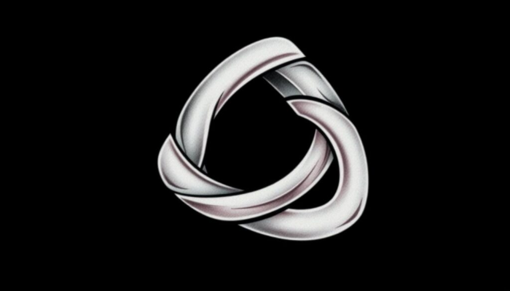Generate an image of a Trinity Knot tattoo design