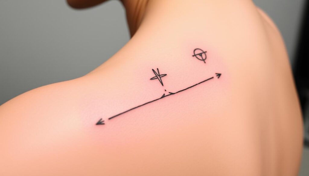 Generate an image of a minimalist inspirational tattoo design