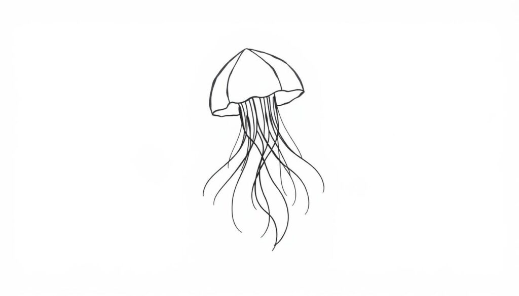 Generate an image of a minimalist jellyfish tattoo