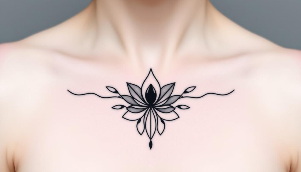 Generate an image of a minimalist tattoo design.
