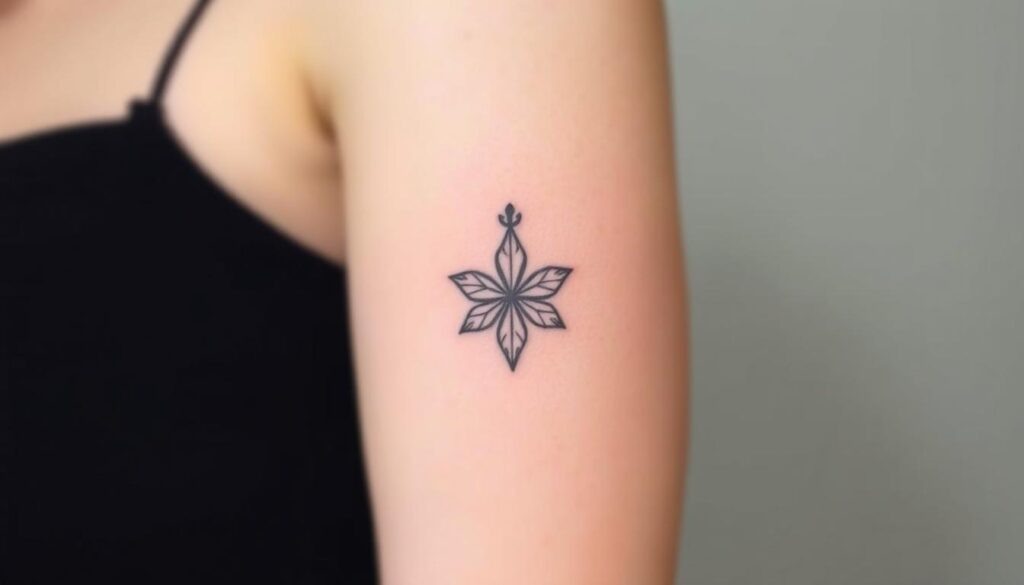 Generate an image of a minimalist tattoo design for women