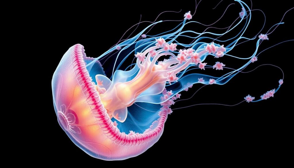 Generate an image of a realistic jellyfish tattoo