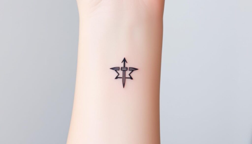 Minimalist symbol tattoo designs on wrist
