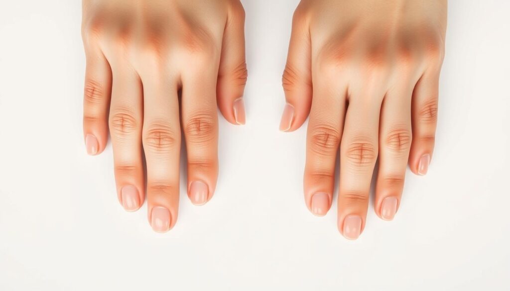 a close-up shot of a set of well-manicured human hands, neatly trimmed and polished nails in a natural, healthy pink hue, set against a clean, minimalist white background, with soft, even lighting from above, highlighting the smooth, blemish-free texture of the nails, conveying a sense of cleanliness, care, and prevention of discoloration, with a serene, calming atmosphere a close-up shot of a set of well-manicured human hands, neatly trimmed and polished nails in a natural, healthy pink hue, set against a clean, minimalist white background, with soft, even lighting from above, highlighting the smooth, blemish-free texture of the nails, conveying a sense of cleanliness, care, and prevention of discoloration, with a serene, calming atmosphere