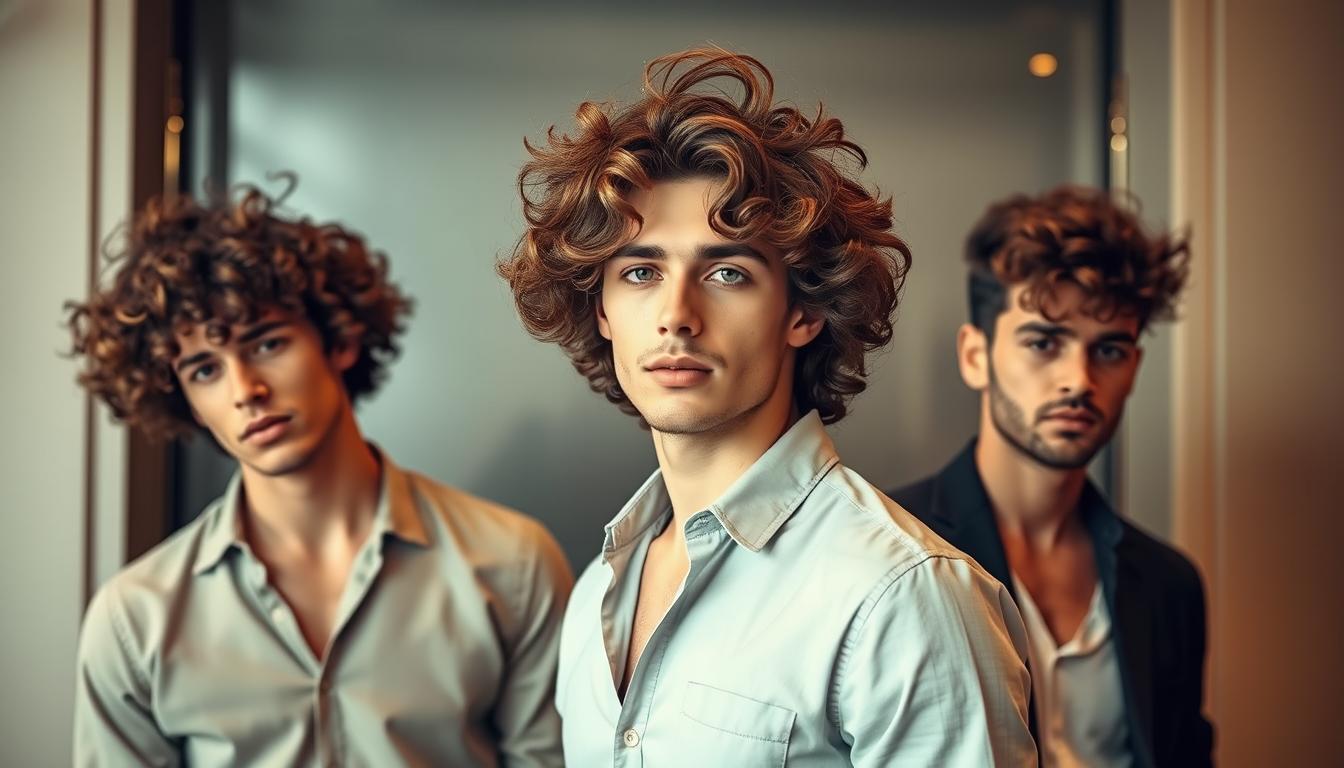 curly wolf cut men