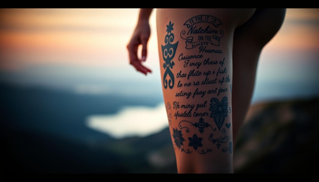 Discover Deep Quote Meaningful Thigh Tattoos for Your Body Art