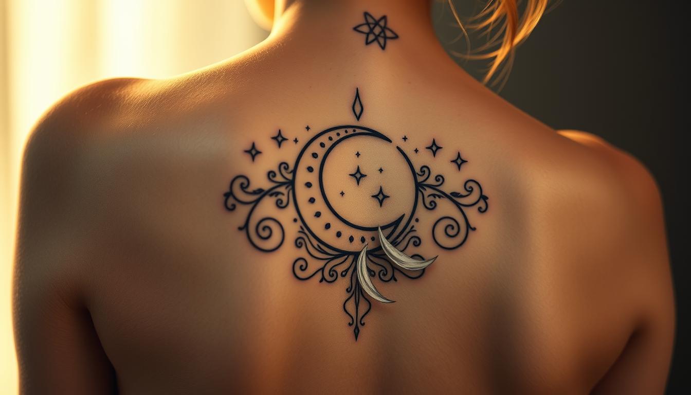 elegant female spiritual tattoos