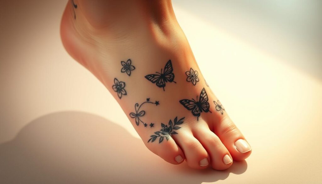 girly foot tattoos