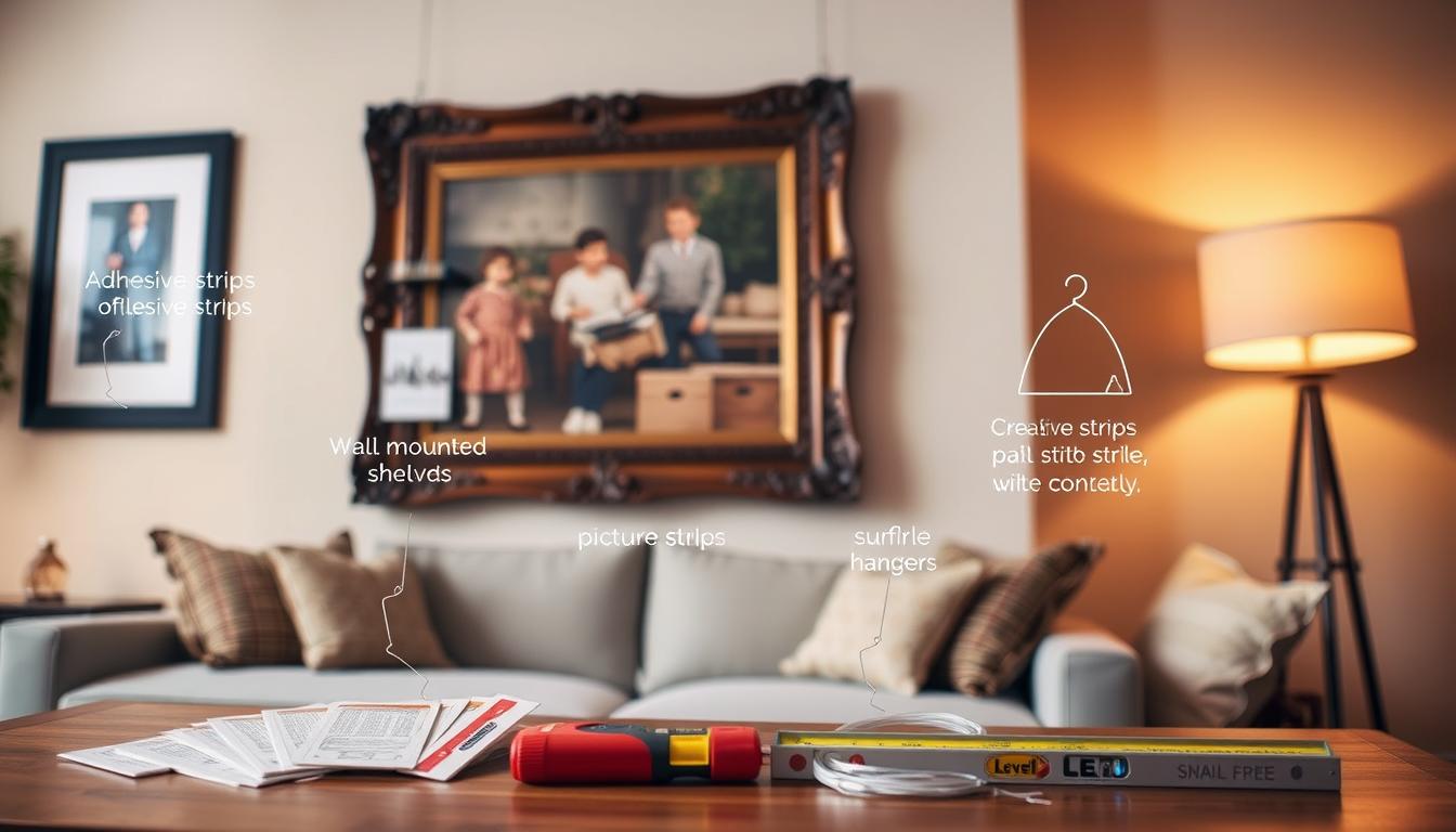 how to hang pictures without nails