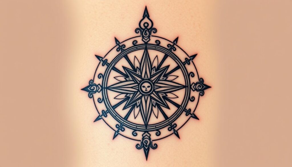 viking compass tattoo for women