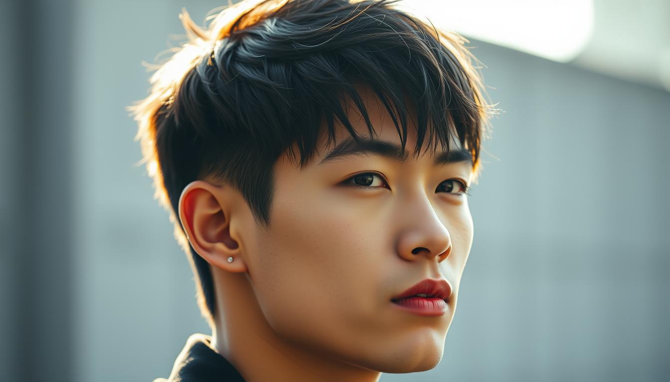 wolf cut asian men
