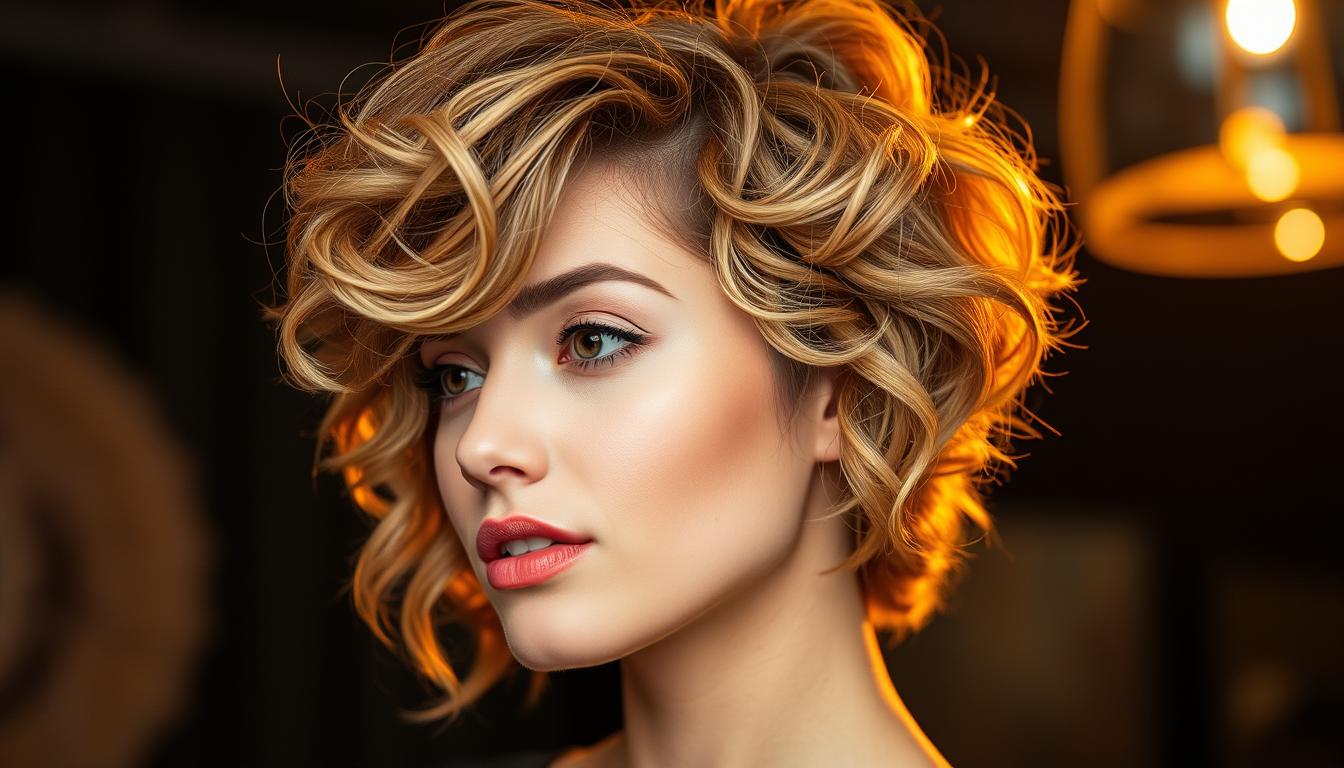 wolf cut curly hair