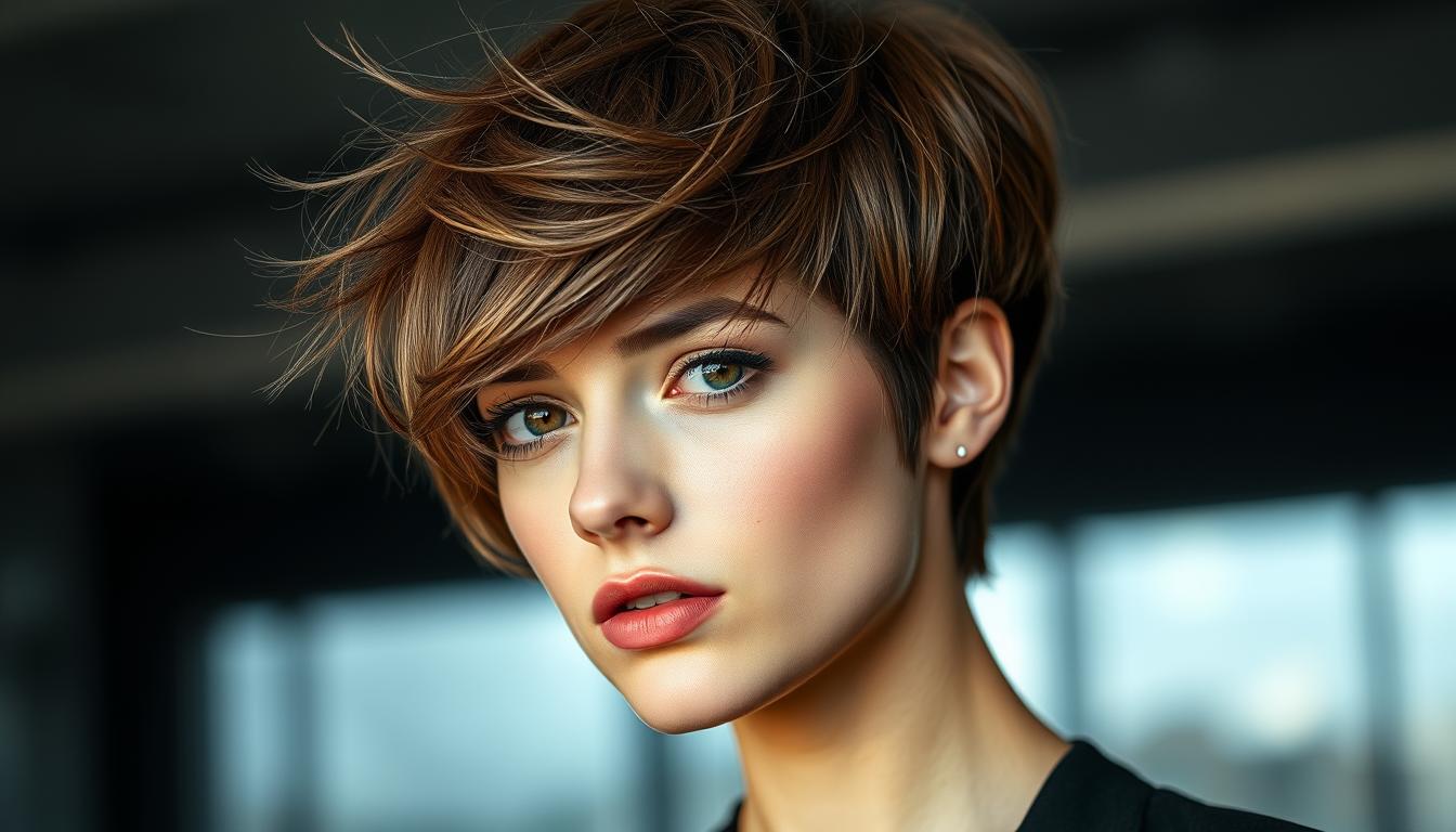 wolf cut short hair