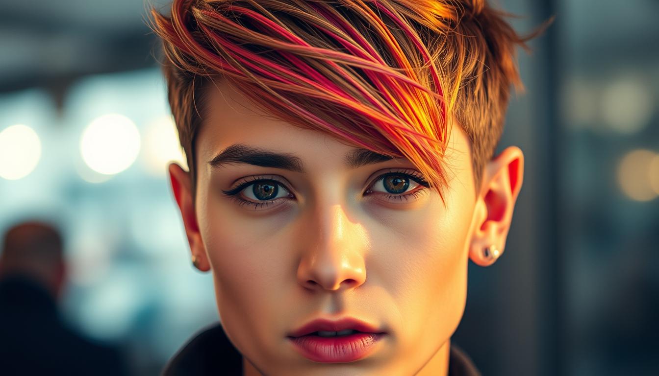 wolf cut with highlights