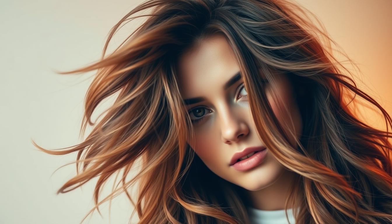 wolf cut women long hair
