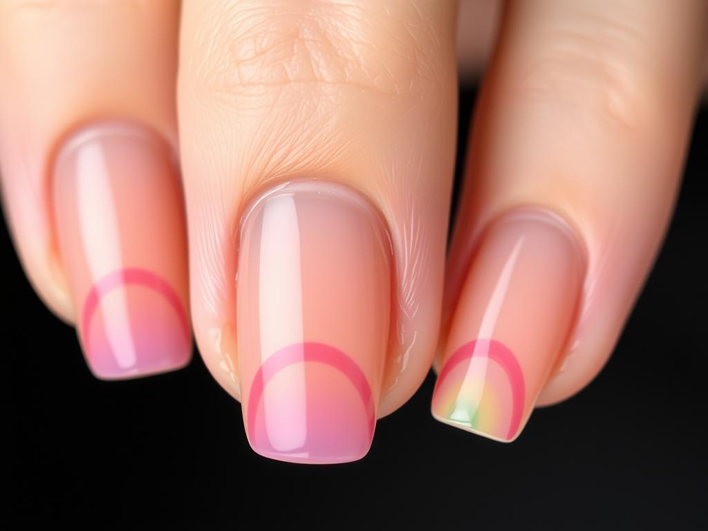 Negative space crescent nail design for summer