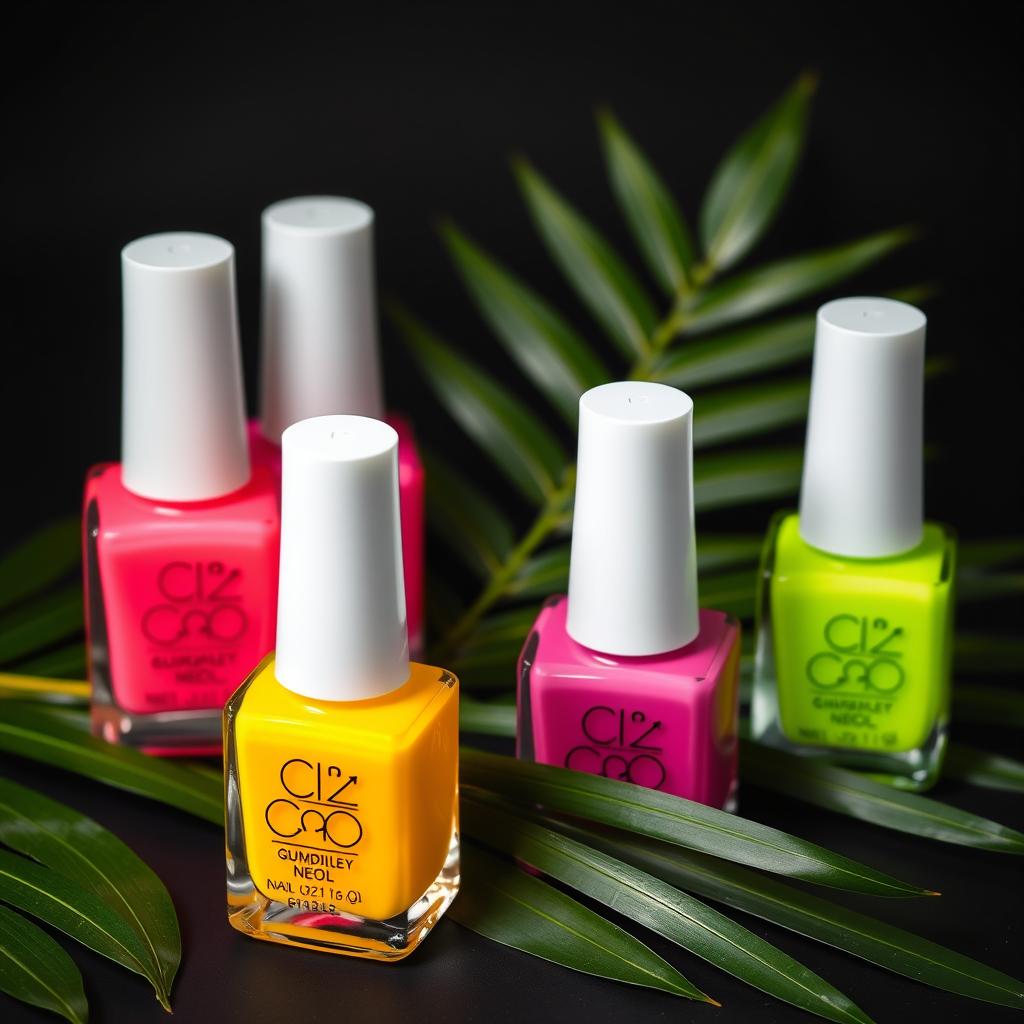 Neon nail polish collection for vibrant summer nail designs
