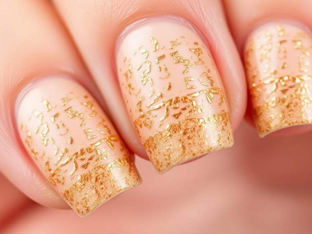 Sandy beach textured nail design with glitter for summer